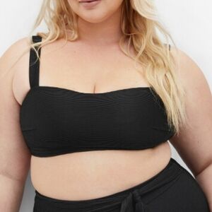 NWT City Chic Seville Bikini Top In Black Size 22W